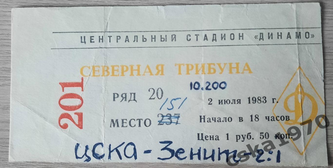 ЦСКА - Зенит Ленинград 2.07.1983
