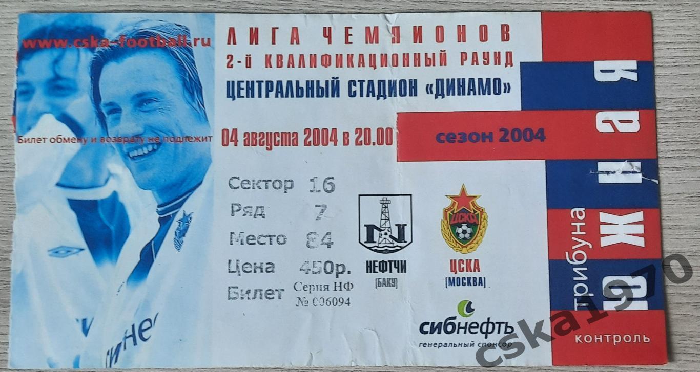 ЦСКА - Нефтчи Баку 4.08.2004