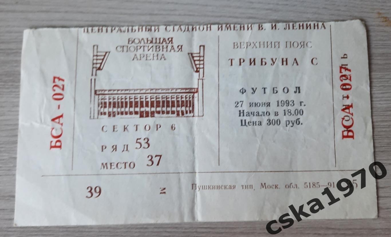 ЦСКА - Спартак Москва 27.06.1993