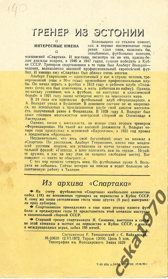 Зенит Ленинград - Спартак Москва 17.06.1972 1