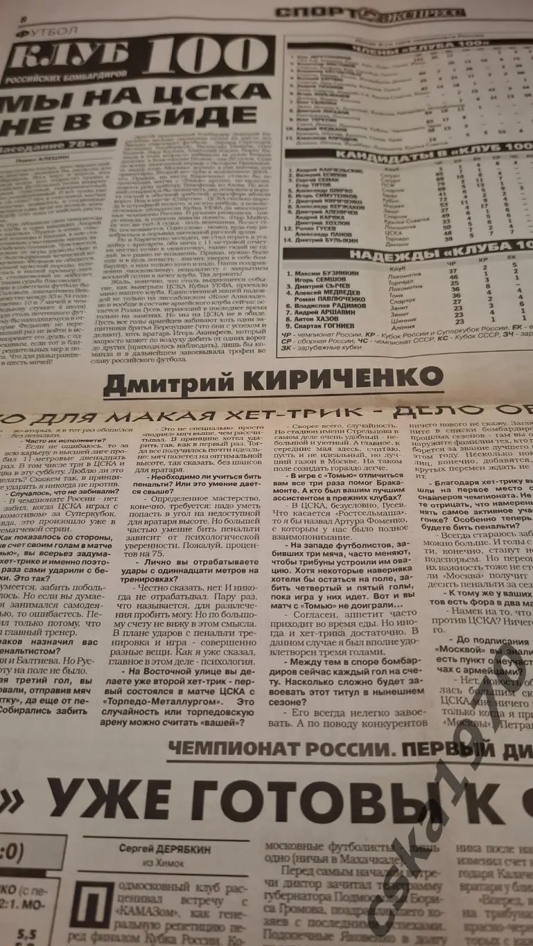 Спорт Экспресс №114 24 мая 2005 Спартак-ЦСКА 1-3 4