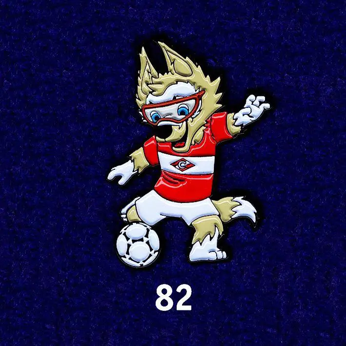 Знак, значок Спартак Забивака. Чемпионат мира 2018. Талисман