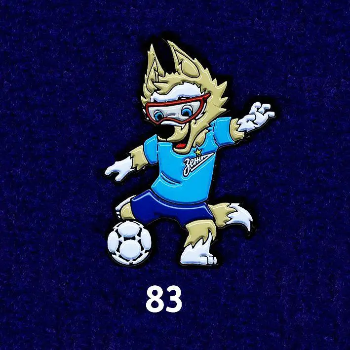 Знак, значок Зенит Забивака. Чемпионат мира 2018. Талисман