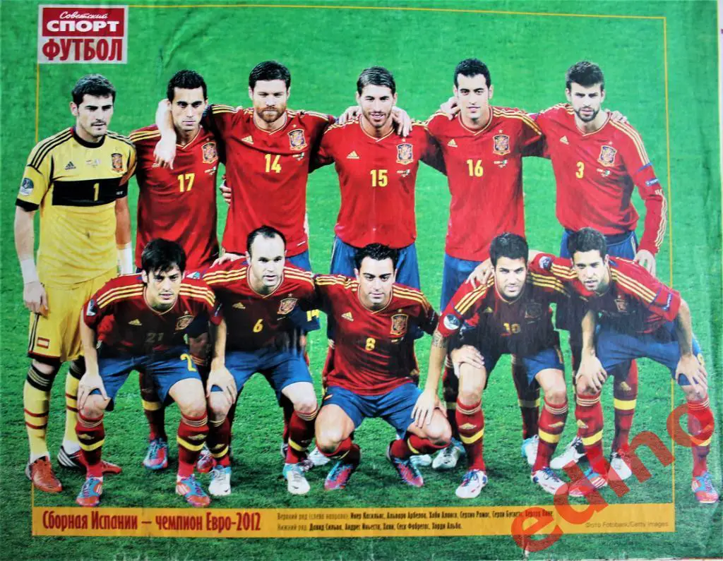 футбол- советский спорт Чемпионат Европы/2012 Испания постер 1