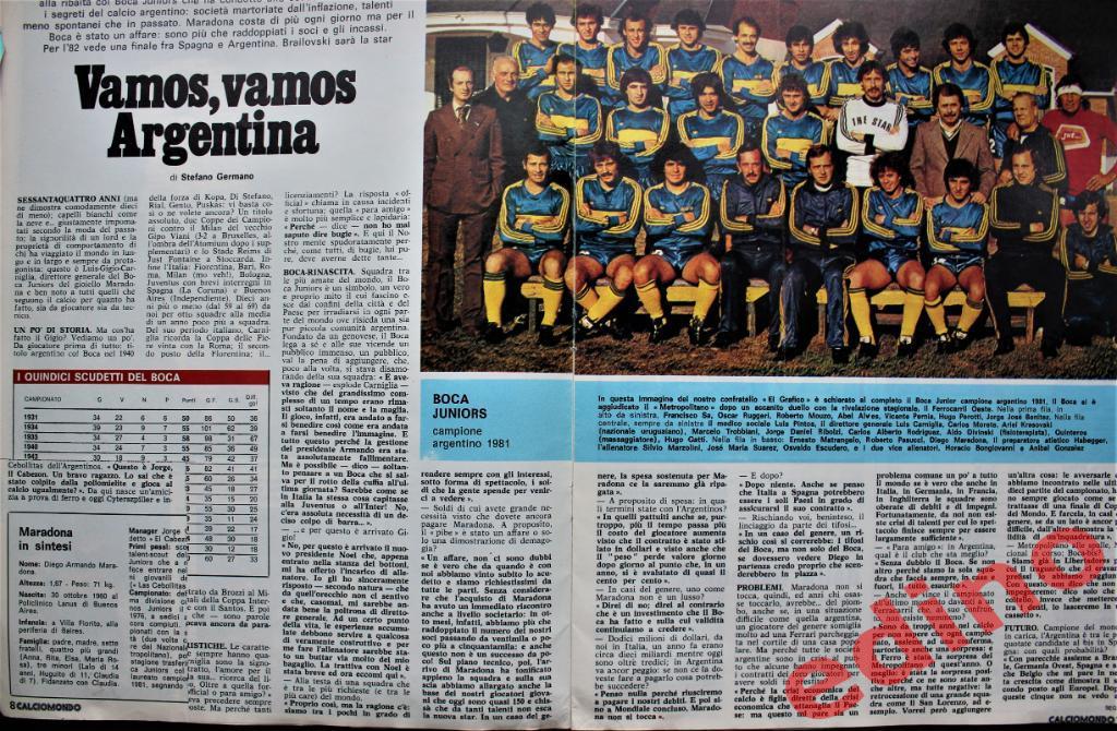 журналCALCIOMONDO1981г(gue rin sportivo)Аpгентина/Бокка 2