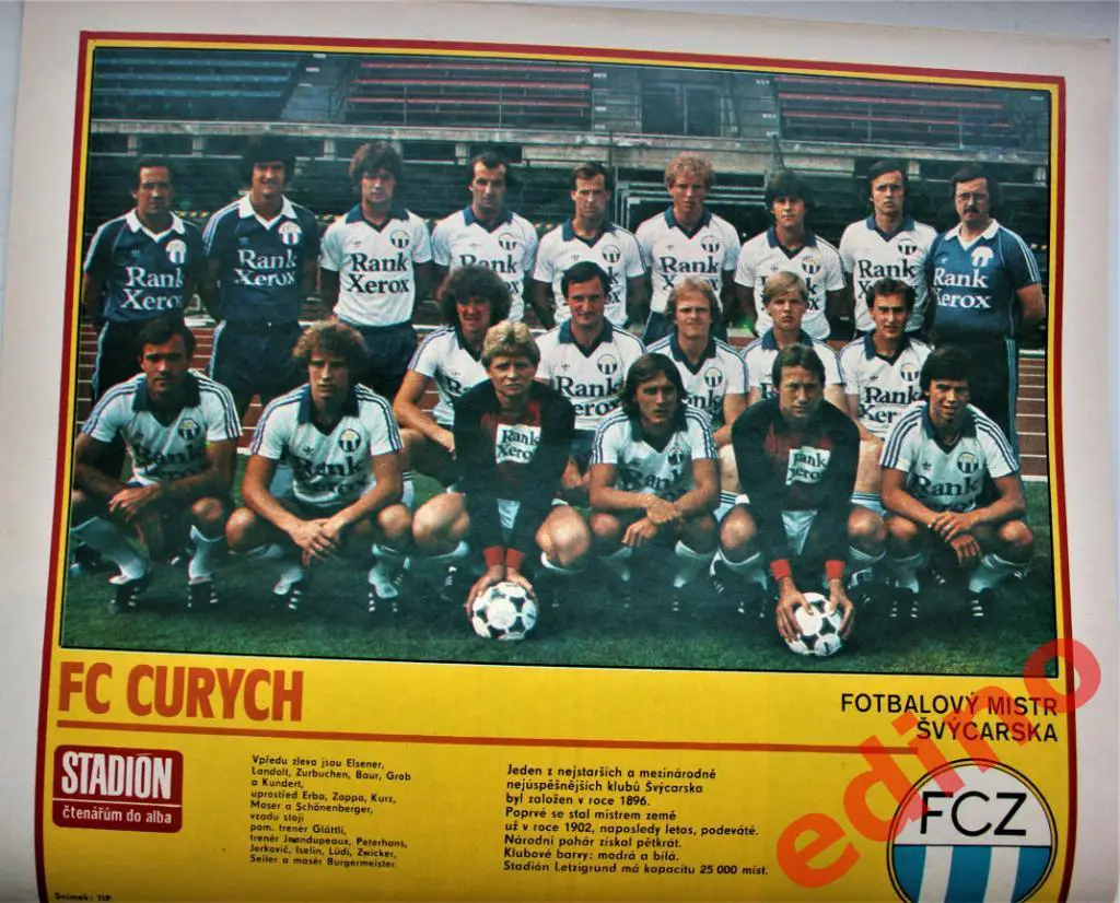 журнал Стадион 1981 год. ЦЮРИХ чемпион Швейцарии 1