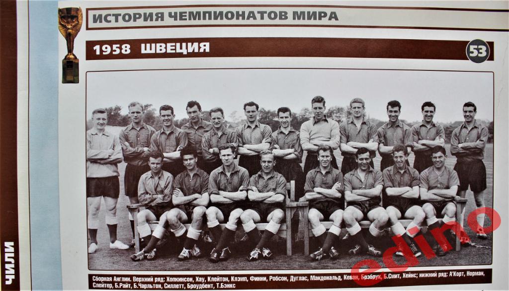 журнал Мир Футбола Ретро-ПостерыАНГЛИЯ 1958/1962гг 1