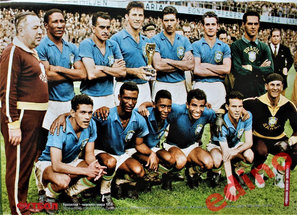 журнал Мир Футбола Ретро-ПостерыБразилия 1958г/Венгрия финалист ЧМ