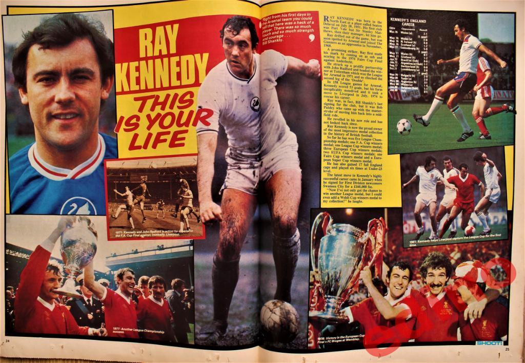 журнал SHOOT Англия 1982 г. Рэй Кеннеди Ливерпуль 1