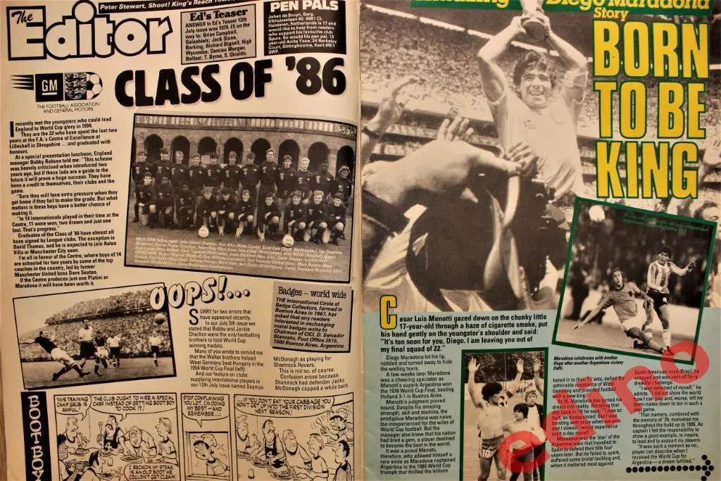 журнал SHOOT Англия 1986.г. Марадона/ 3