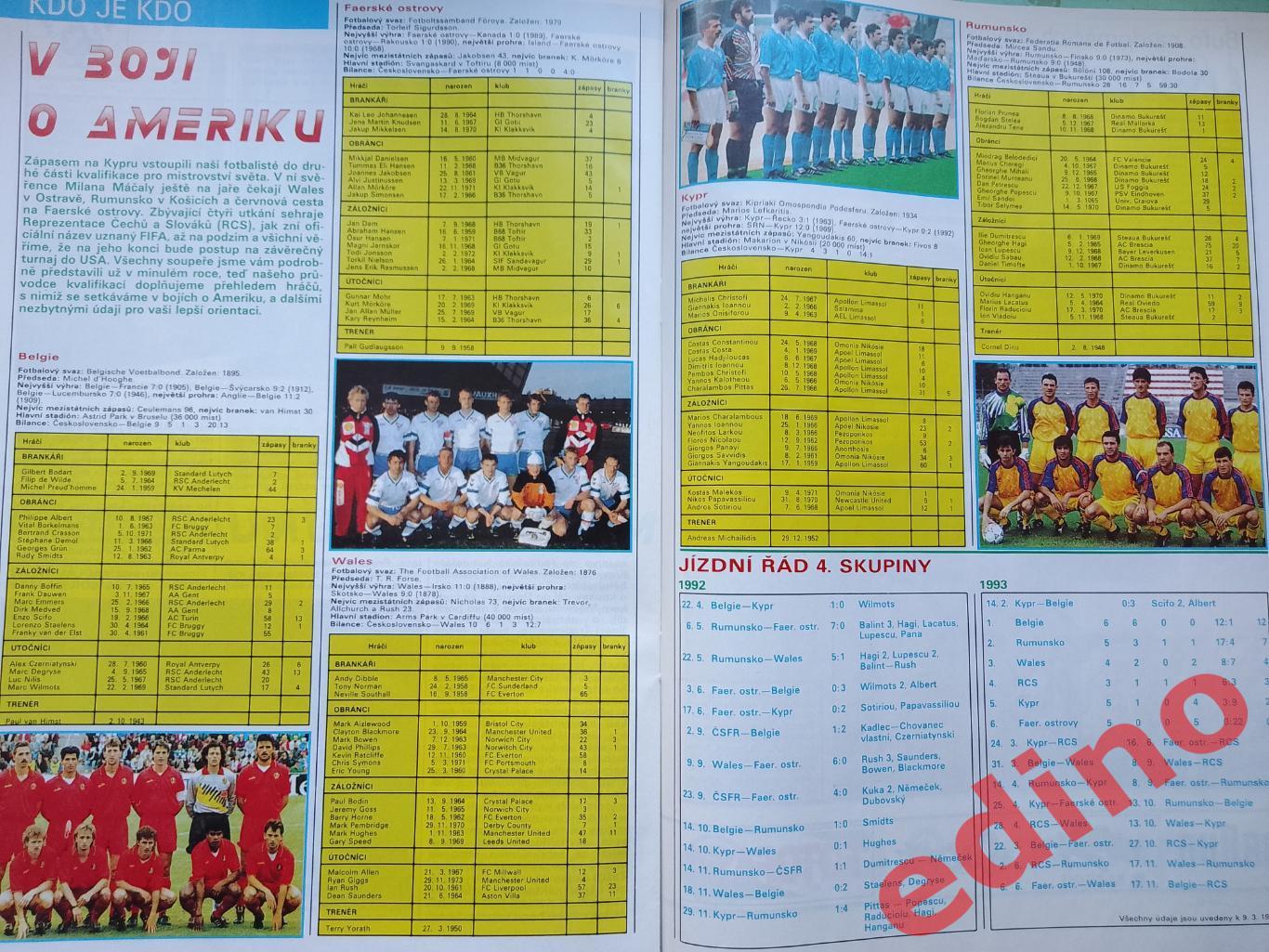 журнал Fotbal Чехия 1993/4 Стоичков/Кобрелоа 4