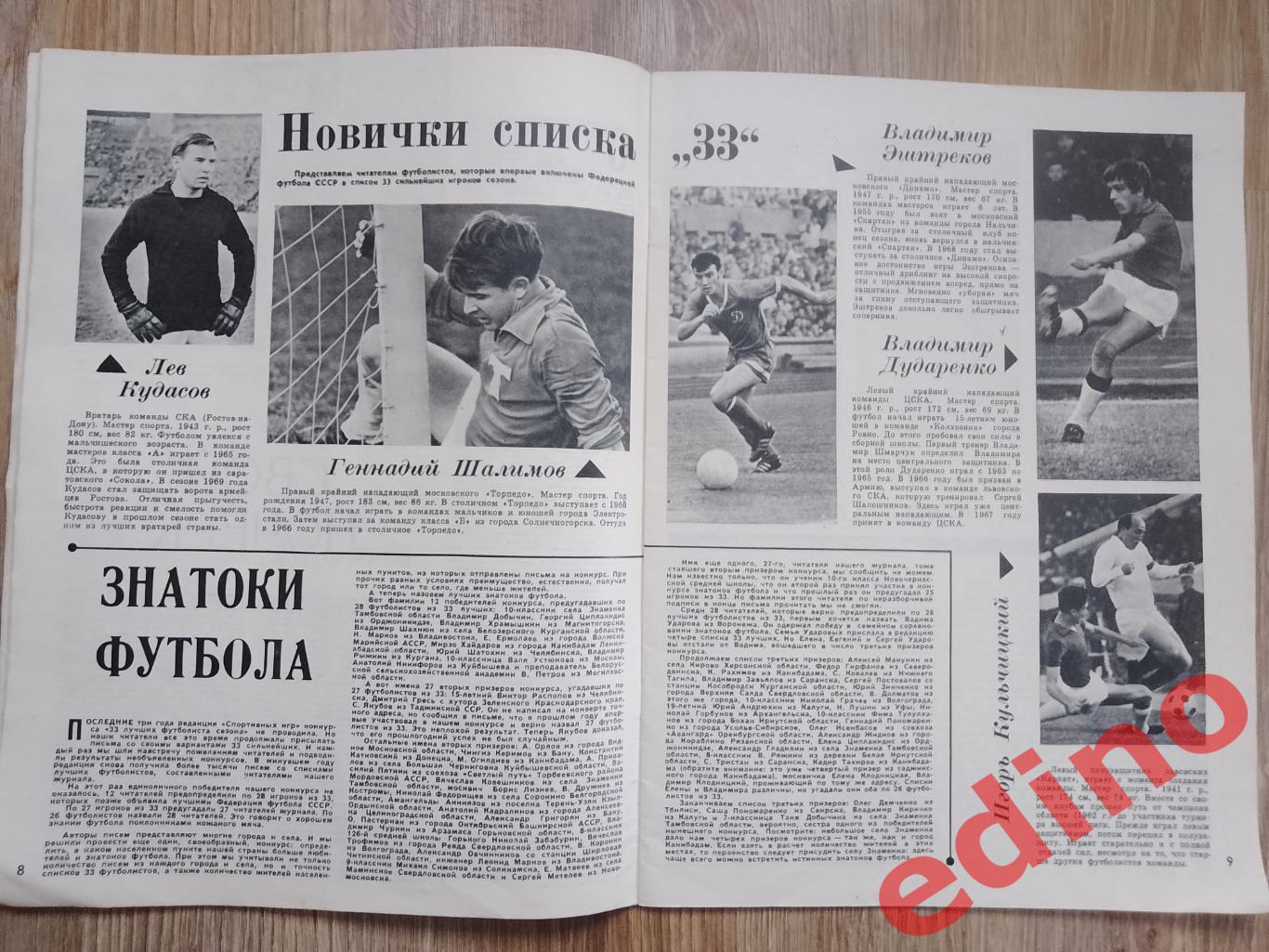 журналы Спортивные игры 4.1971 год. 3