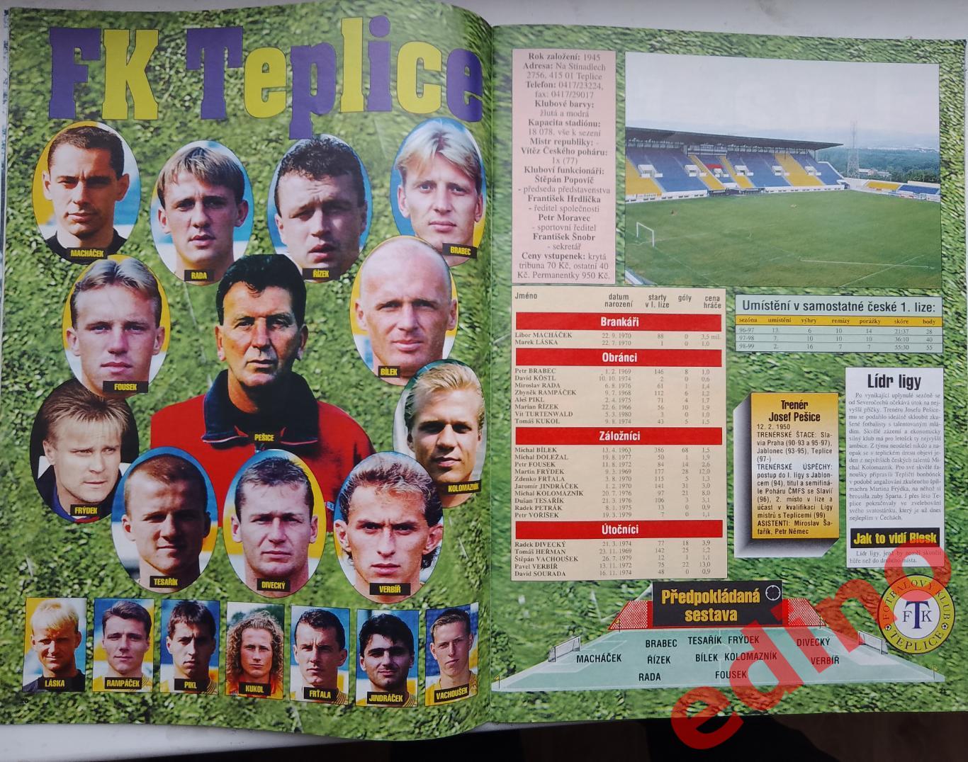 журнал Blesk extra Liga 99/2000Чехия 3