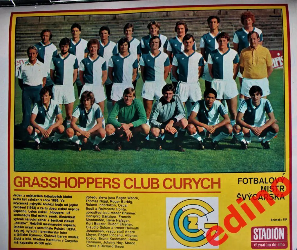 журнал Стадион 1978 г. Грассхопперс чемпион Швейцарии 1