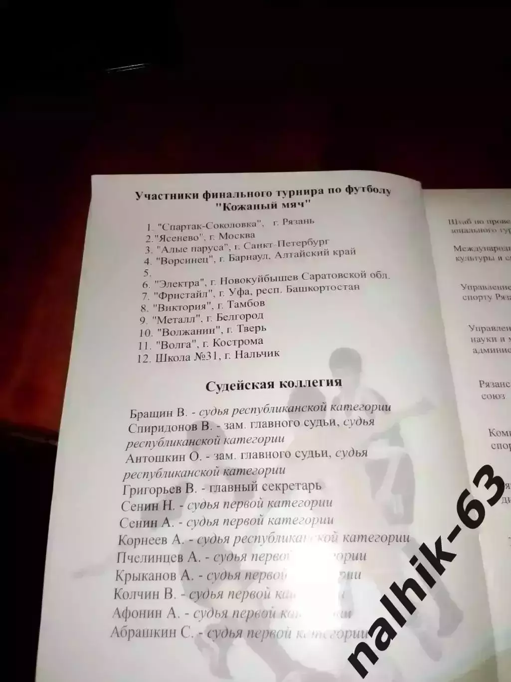 Кожаный мяч 2006 Рязань. Кострома, Саратов, Уфа, Тамбов, Белгород, Нальчик и др. 1