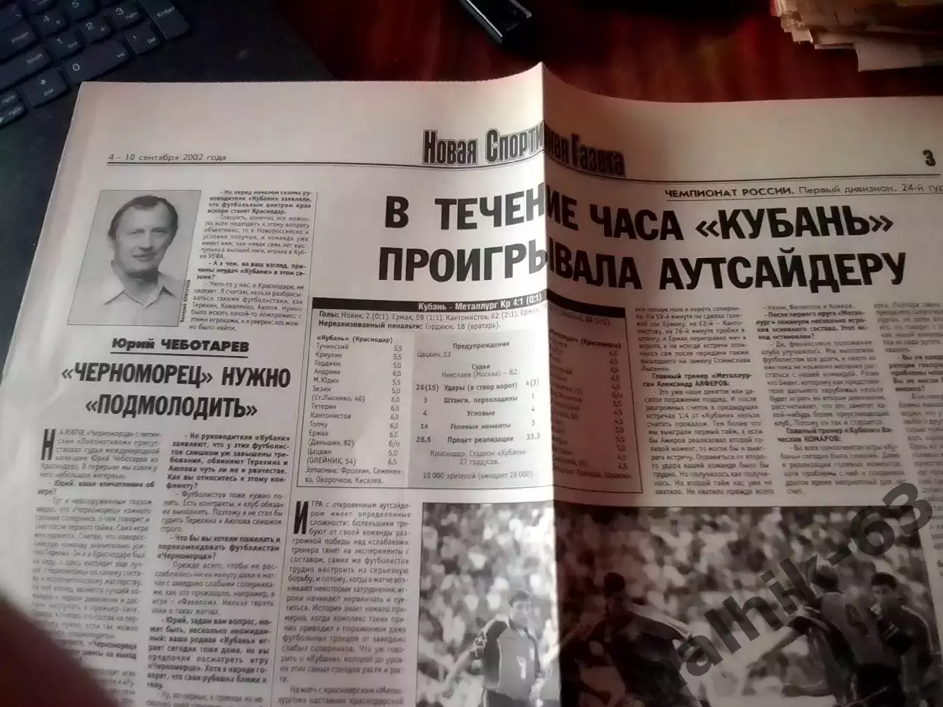 Кубань Краснодар-Металлург Красноярск 2002 год большой отчет