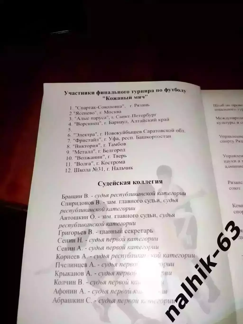 Кожаный мяч 2006 Рязань. Кострома, Саратов, Уфа, Тамбов, Белгород, Нальчик и др. 1