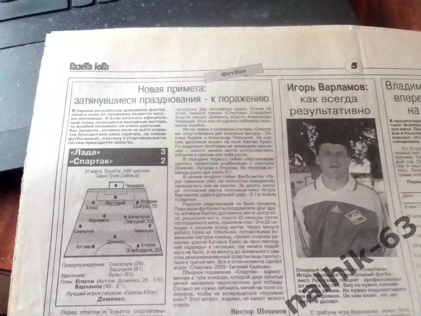 Лада Тольятти-Спартак Нальчик 2002 год отчет о матче