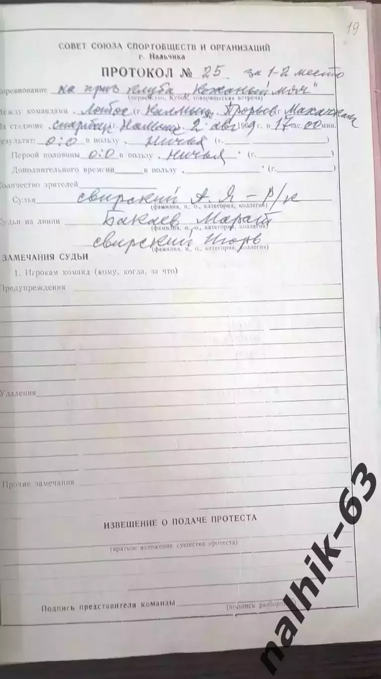 Ставрополь, Орджоникидзе. Астрахань,\Кожаный мяч Нальчик 1969 год в описании 1