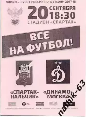 Спартак Нальчик-Динамо Моска 2017-2018 год кубок России альтернатива