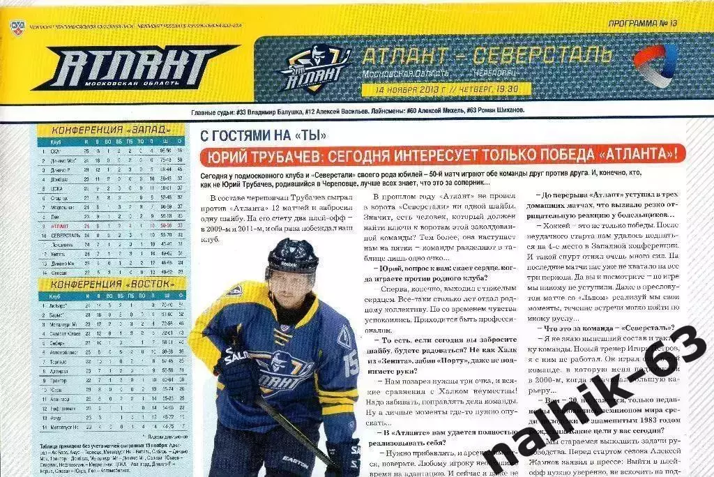 Атлант Московская обл.-Северсталь Череповец 2013-2014 год
