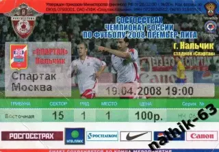 Спартак Нальчик-Спартак Москва 2008 год
