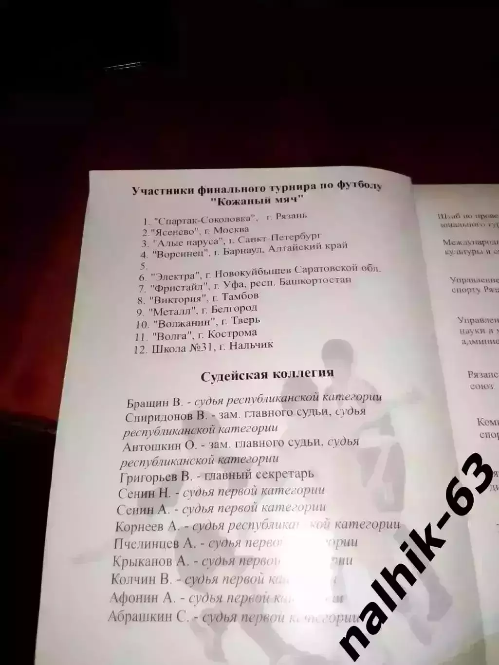 Кожаный мяч 2006 Рязань. Кострома, Саратов, Уфа, Тамбов, Белгород, Нальчик и др. 1
