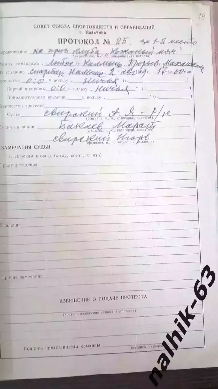 Ставрополь, Орджоникидзе. Астрахань,\Кожаный мяч Нальчик 1969 год в описании 2