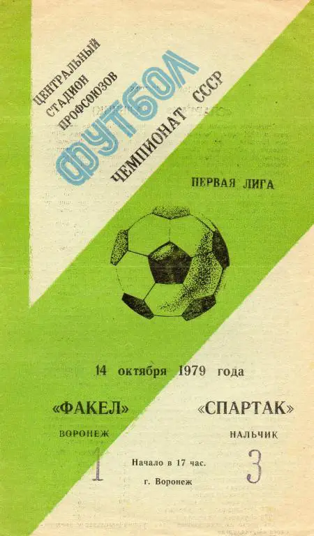 факел воронеж-спартак нальчик 1979 год