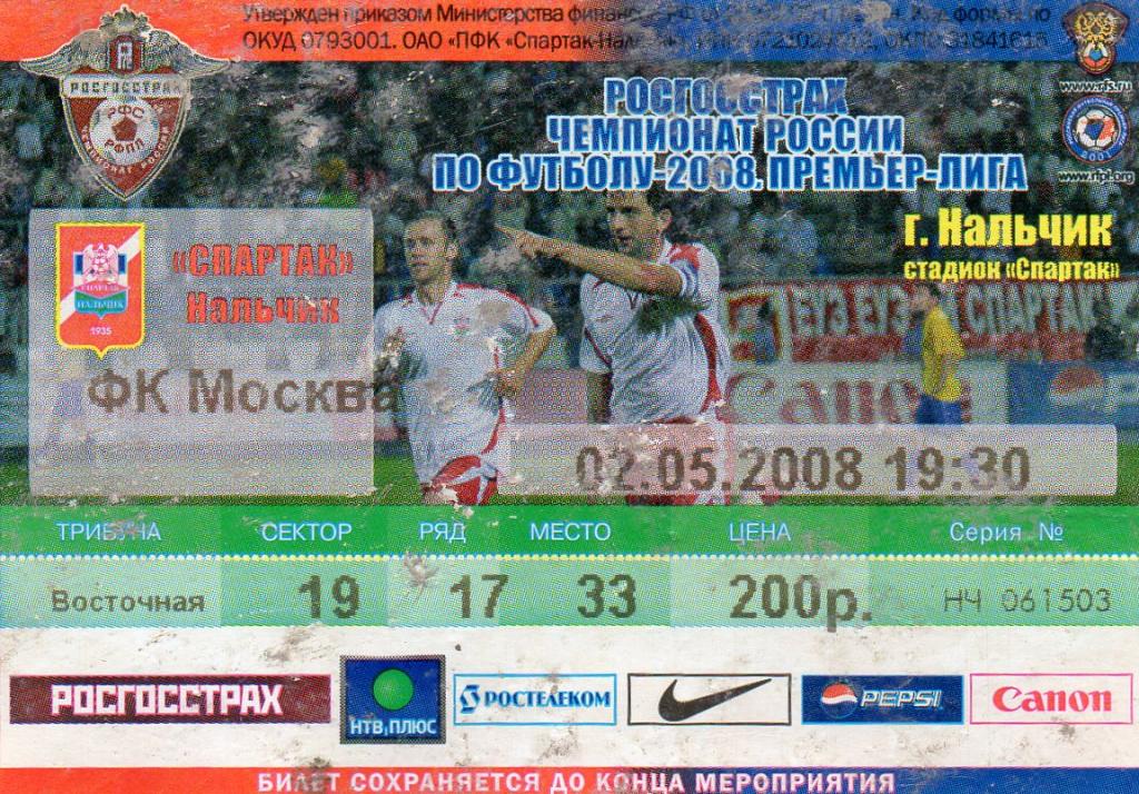 спартак нальчик-фк москва 2008 год