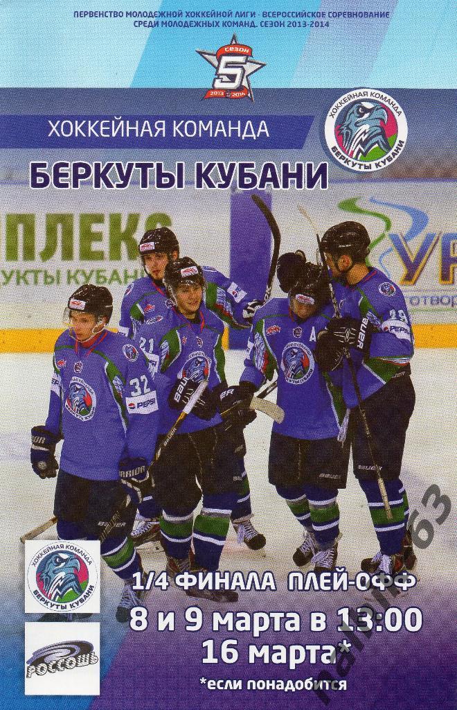 МХЛ Беркуты Кубани Краснодар-ХК Россошь 8 и 9 марта 2014 год плей-офф