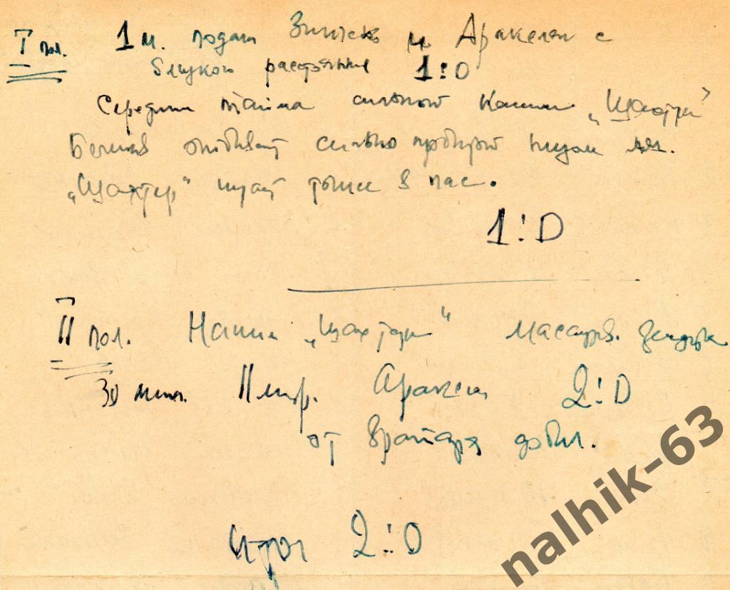 Волгарь Астрахань 1964 год, рукописные протоколы и газетные отчеты 1