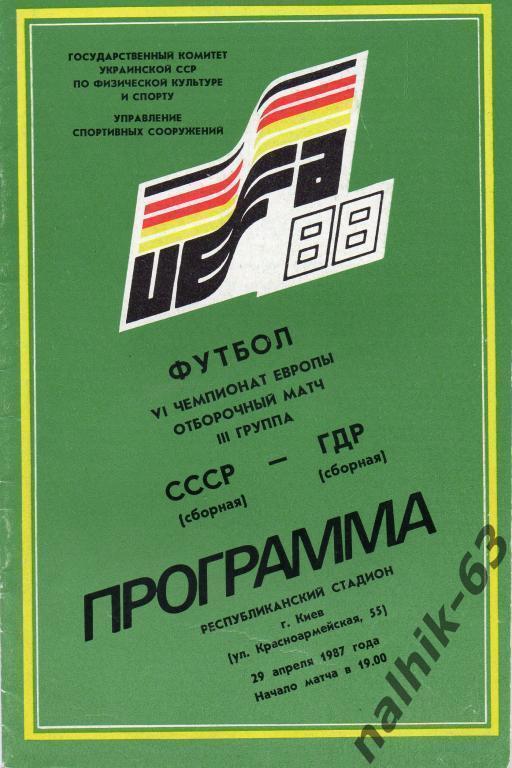 ссср-гдр 1987 год