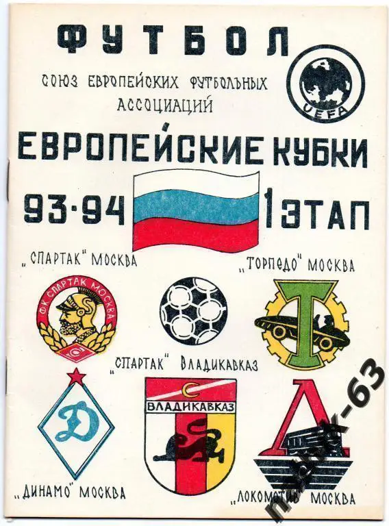 европейские кубки 1993-1994 год