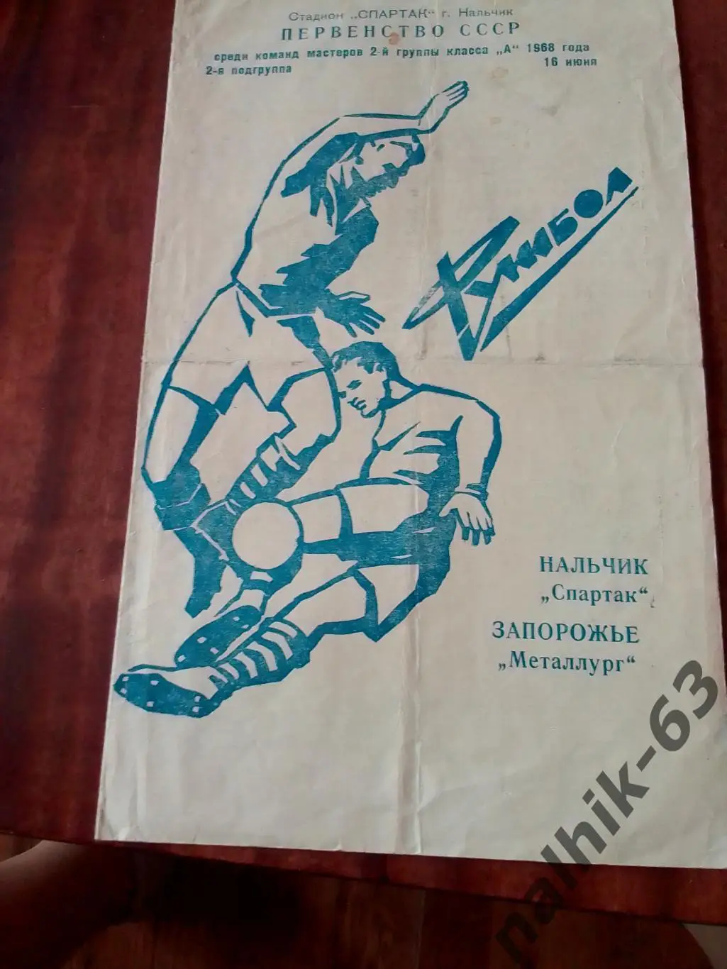 Спартак Нальчик-Металлург Запорожье 1968 год