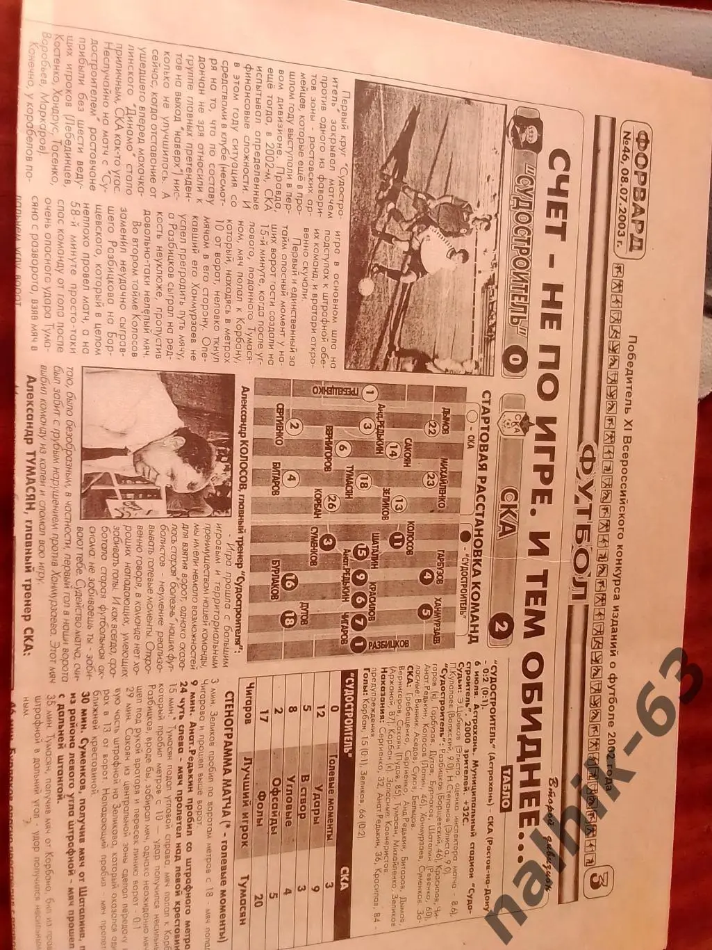 Волгарь Астрахань-Кристалл Смоленск, СКА ростов большие отчеты из прессы