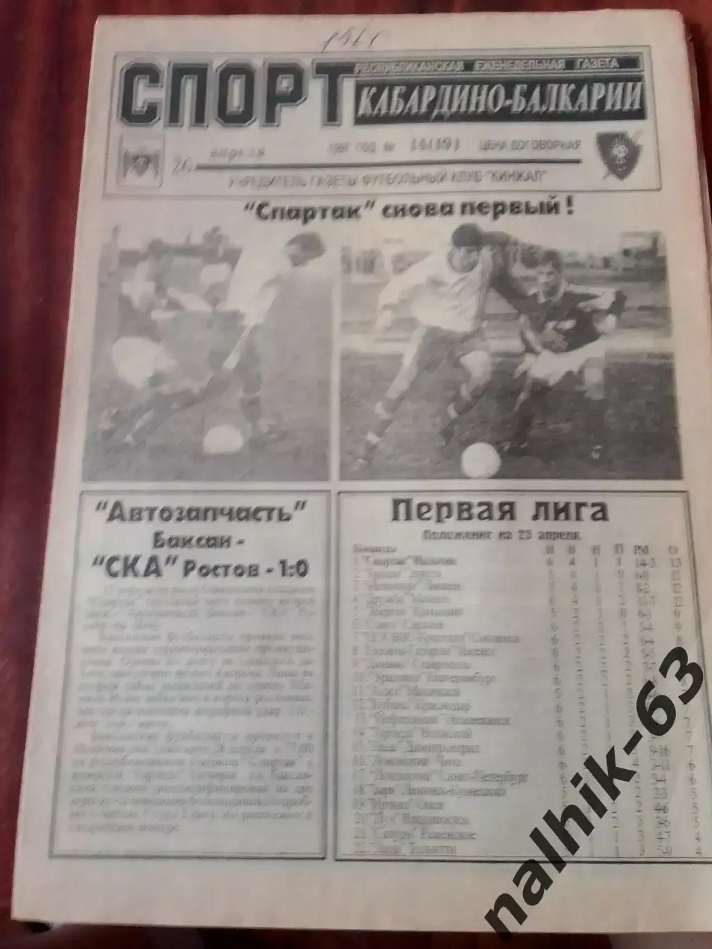 Димитровград, Нижнекамск, СКА Ростов\Спорт Кабардино-Балкарии Нальчик 1997 год