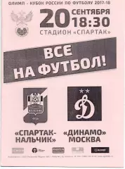 Спартак Нальчик-Динамо Моска 2017-2018 год кубок России альтернатива