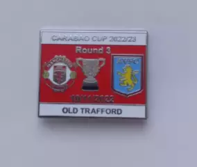 Значок. ФК Манчестер Юнайтед -Астон Вилла-Кубок Лиги Англии 2022\23 г.