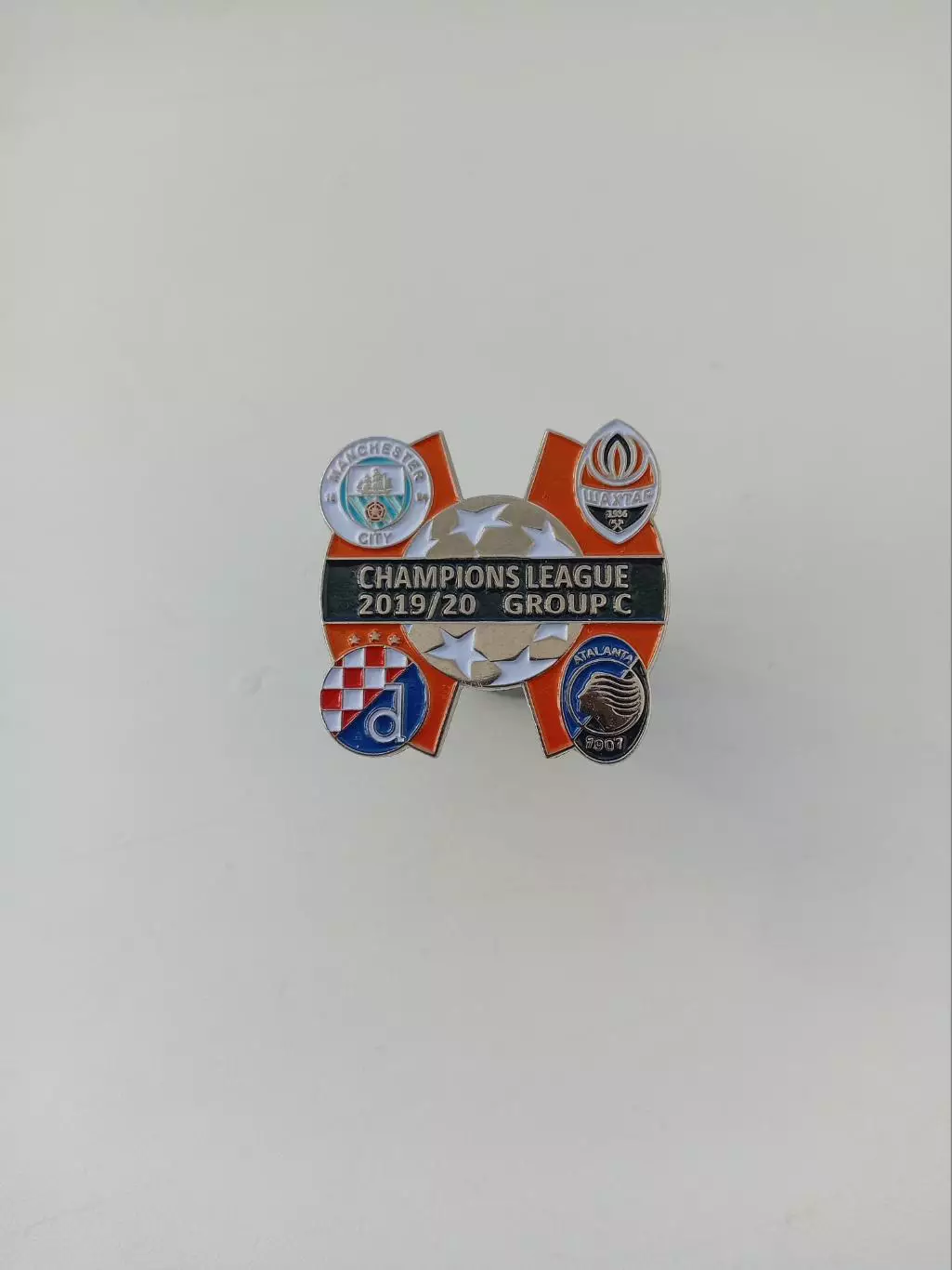 Значок,Л.Ч.2019\20 группа С -ФК Шахтер Донецк,Манчестер С.Динамо Загреб.Аталанта