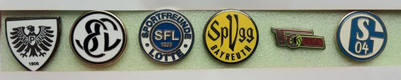 Значок. ФК Германии-Унион Берлин Шальке-04.Лотте.- 6 знака
