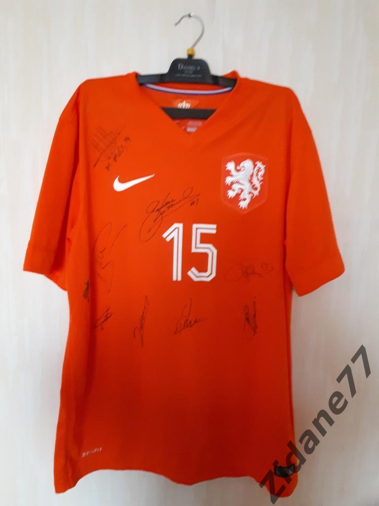 Футболка сборной Голландии с оригинальными автографами