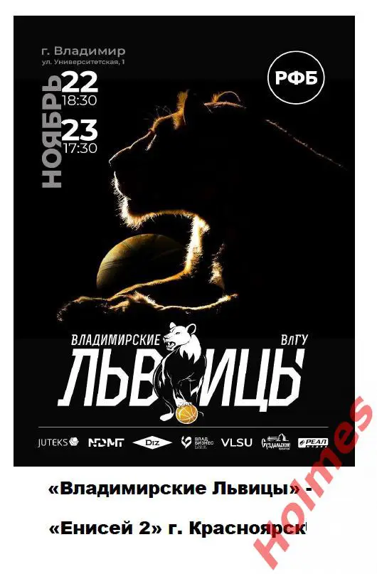БК«Владимирские Львицы» - «Енисей 2» г. Красноярск 22-23.11.23 Файл PDF