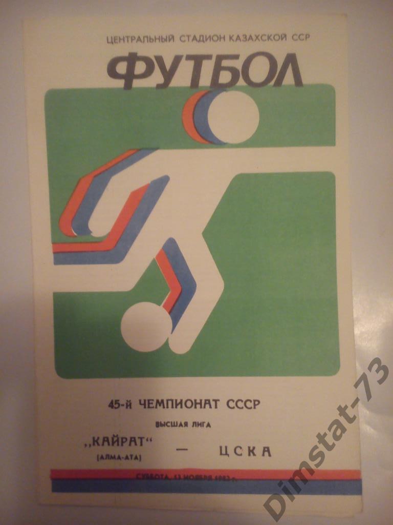 Кайрат Алма-Ата - ЦСКА Москва 1982