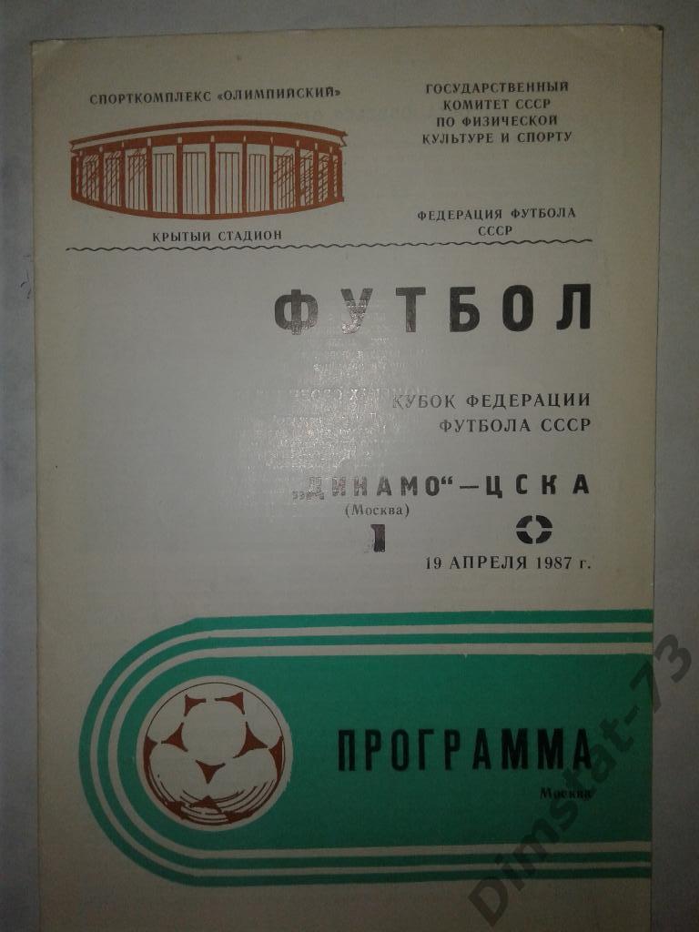 Динамо Москва - ЦСКА Москва - 1987 Кубок Федерации футбола СССР