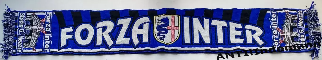 Шарф ФК Интер (Интернационале) Милан, Италия. “Forza Inter”. Изготовлен в Италии 1