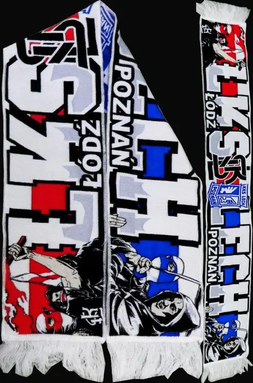 Шарф дружественный ФК ЛКС Лодзь - Лех Познань, Польша