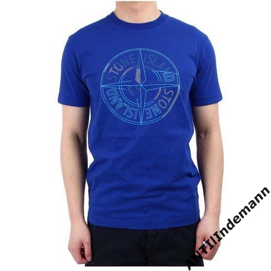 Футболка Stone Island (Стон Айленд) T-Shirt blue reflective 1