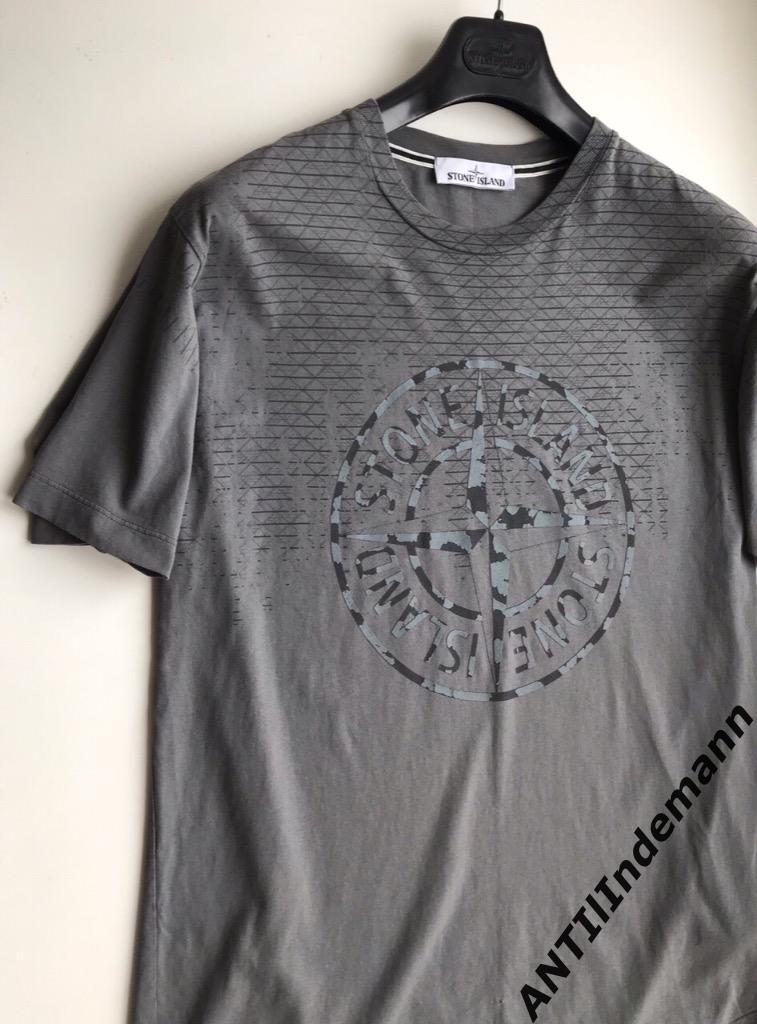 Футболка Stone Island (Стон Айленд) Grey T-shirt With Compass Logo 3