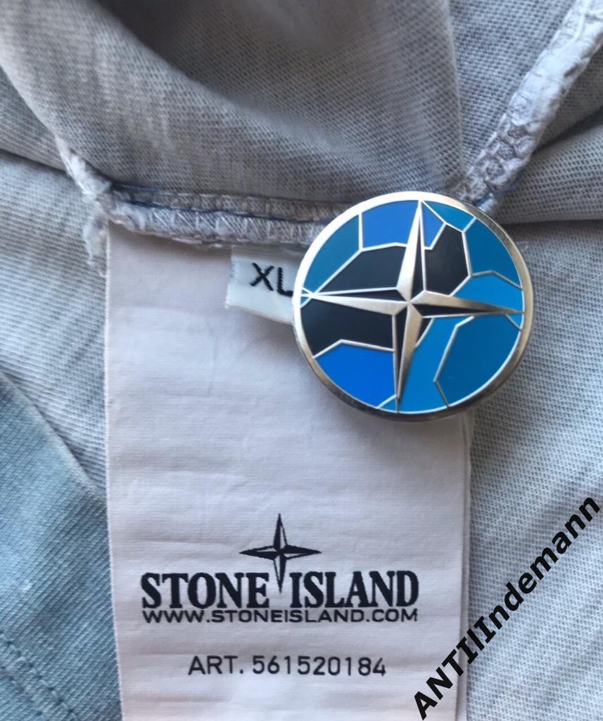 Футболка Stone Island (Стон Айленд) Blue Luce Concept Light Garment Dyed Logo 2